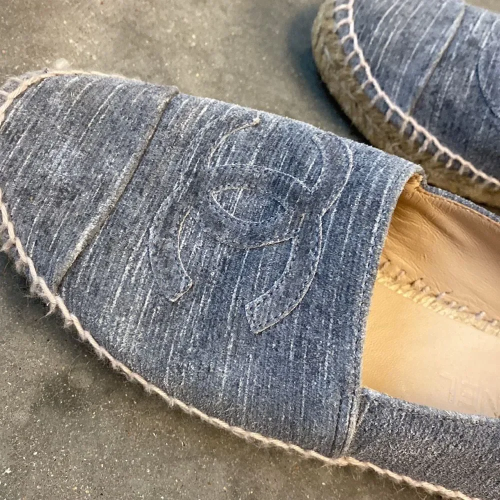 Chanel espadrilles light chambray 38